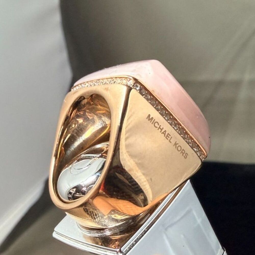 Michael Kors Blush Rush Collection Pink Stone Ring size 8